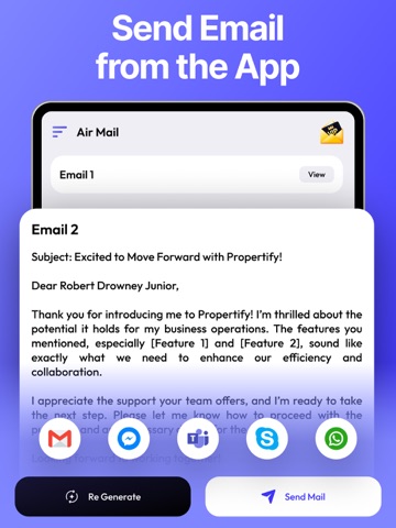 AI Email Generator - Air Mail iPad screenshot