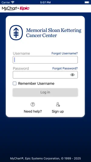 MSK MyChart screenshot 1
