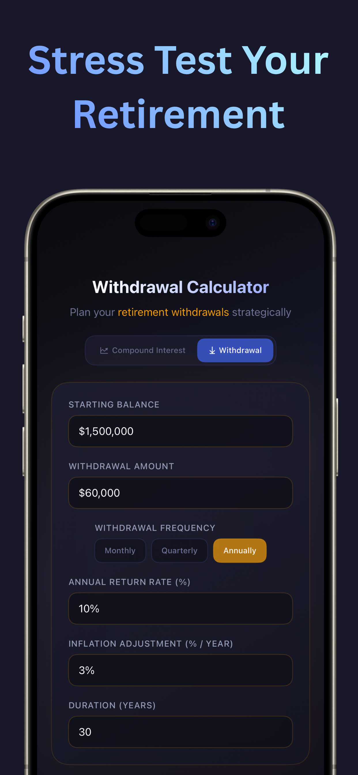 Compound Interest & Withdrawal