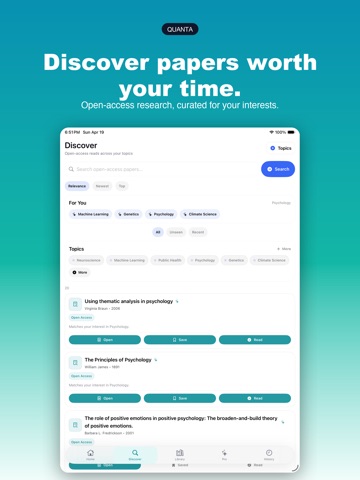 Quanta iPad screenshot