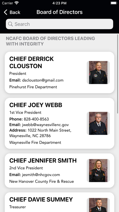 NC Association of Fire Chiefs Screenshot