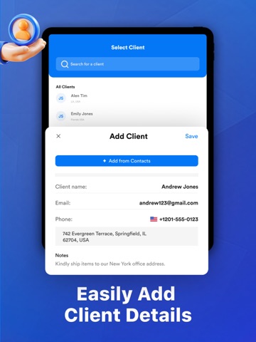 Simple Invoice: Bill & Receipt iPad screenshot