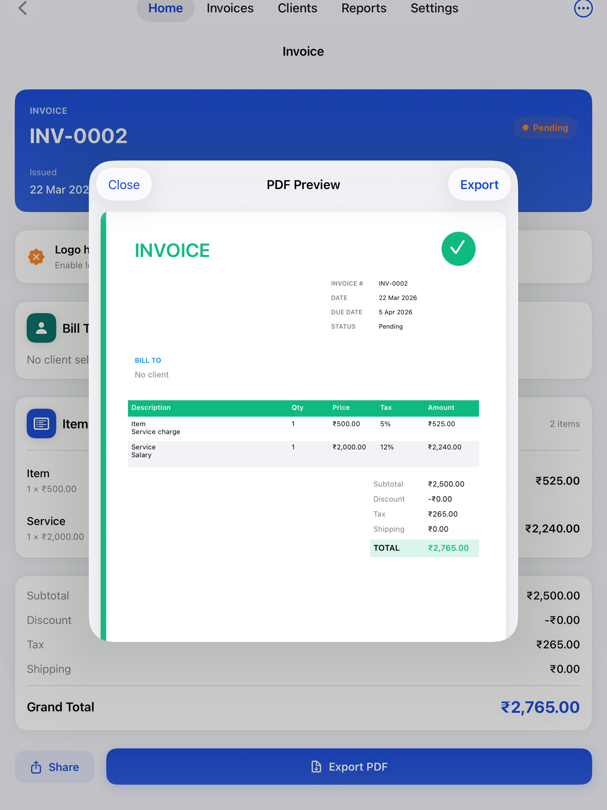 InvoiceNano: AI Invoice maker screenshot 5