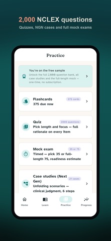 NCLEX Coach: RN Exam Prep iPhone screenshot