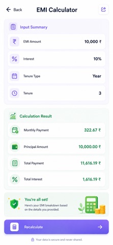 EMI Calculator : Loan Managers Screenshot 3 of 3