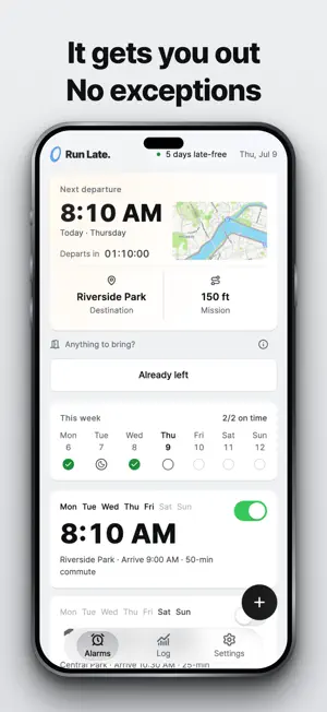 Run Late: GPS Alarm Clock screenshot 3