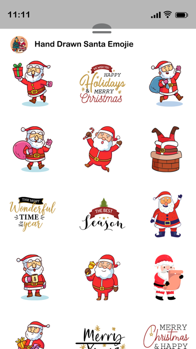 Hand Drawn Santa Emojis Screenshot