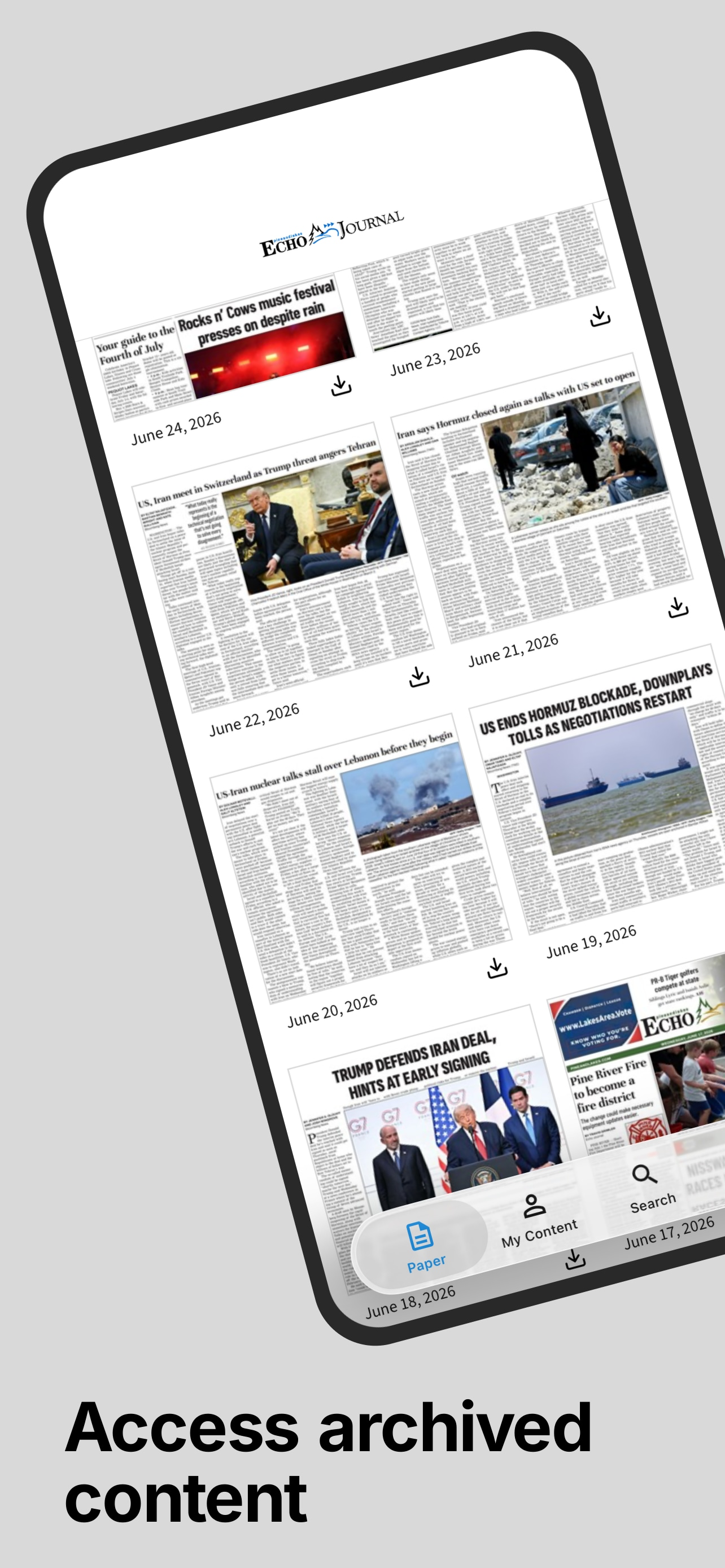 Pine and Lakes EJ E-paper screenshot 2