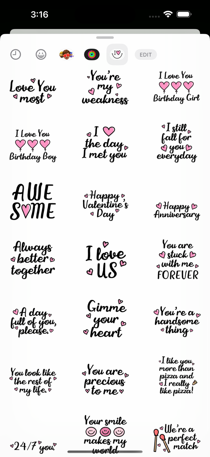 Cute Love Stickers