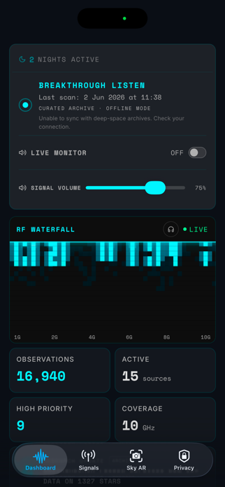 SETI App: Signal Explorer Screenshot 2 of 4