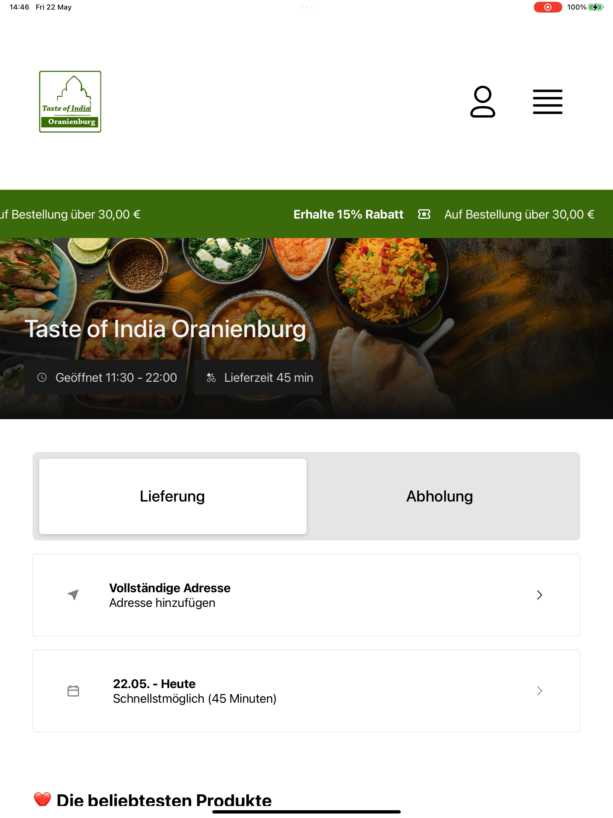 Taste of India Oranienburg screenshot 5