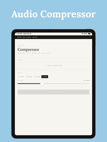 Audio Compressor - Shrink MP3 iPad screenshot