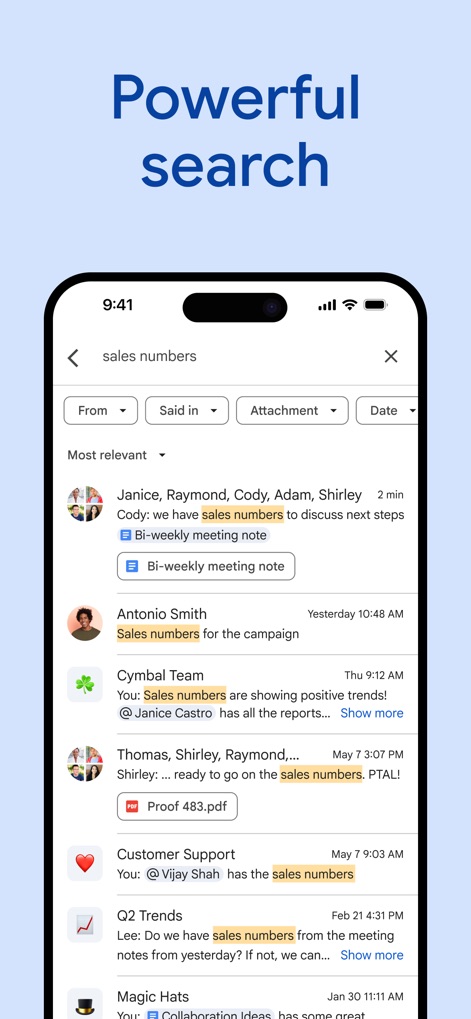 Google Chat - Efficient Content Search