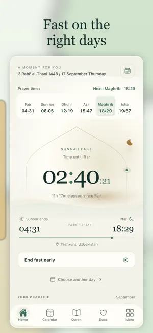 Islamic Fasting Calendar screenshot 1