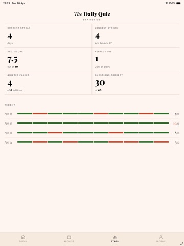 The Daily Quiz — Trivia iPad screenshot