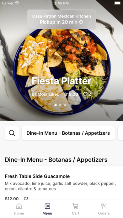 CASA PATRON MEXICAN KITCHEN iPhone screenshot 2 - Food & Drink app