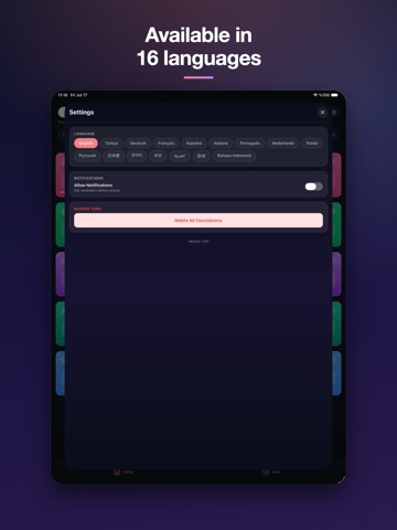 CountDoun iPad screenshot