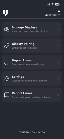 VIVID TECH Control screenshot