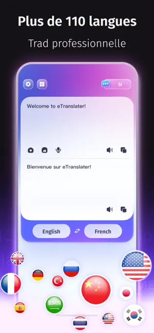 eTranslator-Traduire par IA iPhone screenshot 1