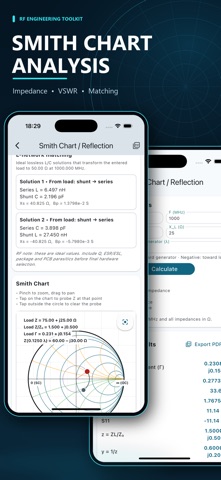 RF calculator & Smith Chart iPhone screenshot