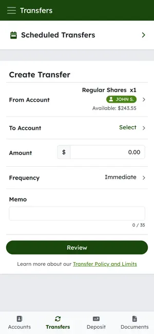 Oakdale CU Home Banking app screenshot 2
