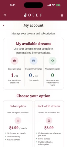 Josef: Dream Interpreter Screenshot 5 of 6