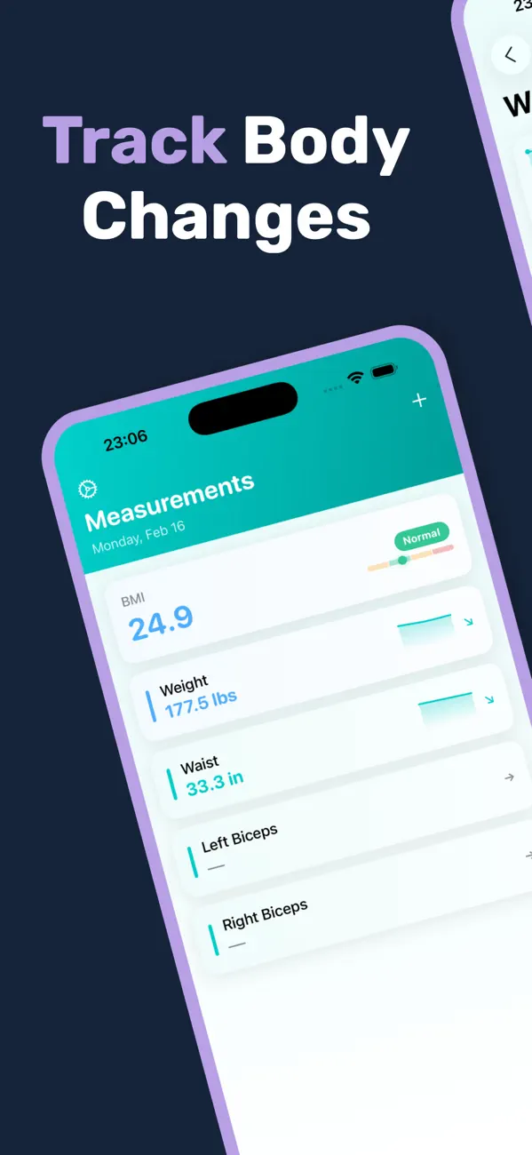 Screenshot #1 pour Body Measurement Tracker — Bod