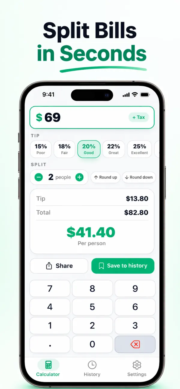 #1. SplitCheck: Tip & Bill Split (iOS) Oleh: Eduard Bulava