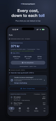 BompengeAppen: Toll Calculator iPhone screenshot