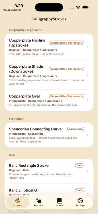 CalligraphyStrokes Screenshot 1 of 3
