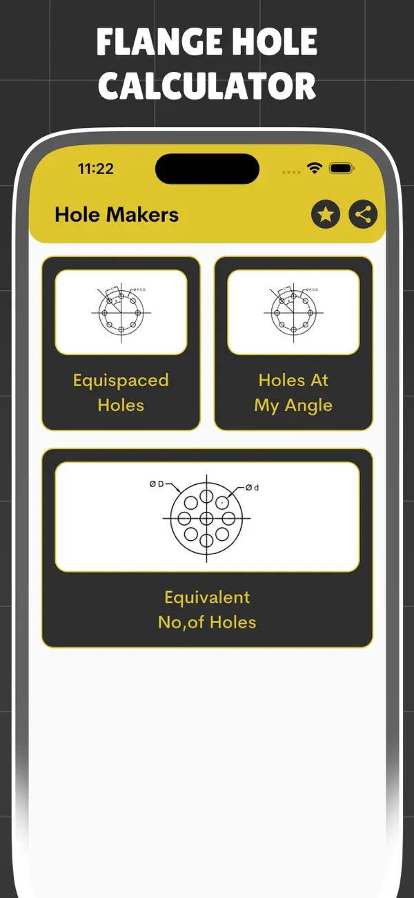 Screenshot #1 pour Flange Hole Marker Calculator