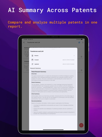 PatentGPT - AI patent research iPad screenshot