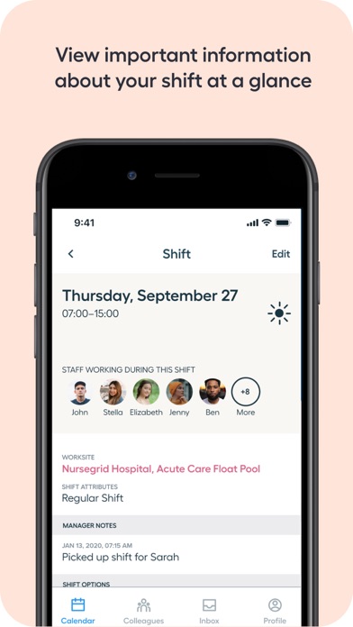 NurseGrid Nurse Shift Calendar Screenshot