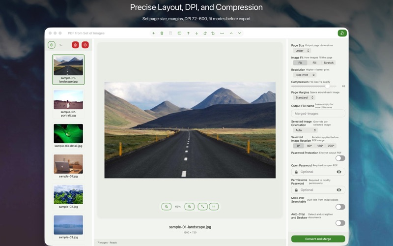 Image to PDF Converter — page size and margin settings
