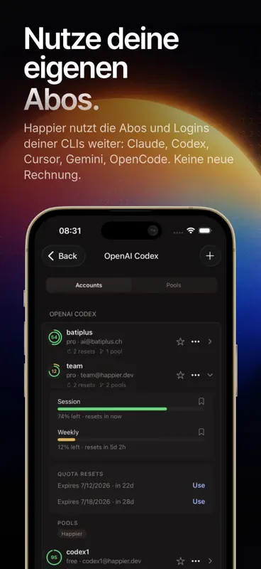 Happier - Claude, Codex remote screenshot 3 of 10