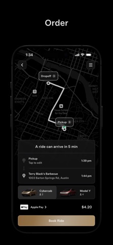 Tesla Robotaxi iPhone screenshot 1 — travel app by Tesla, Inc.