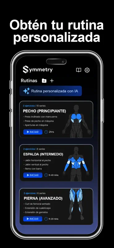 Symmetry: Gym Tracker con IA screenshot 2 of 7