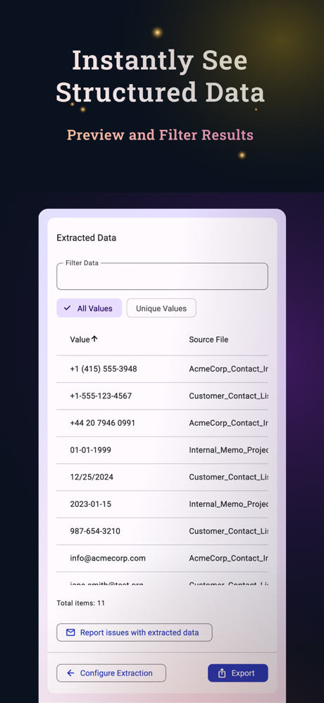 DataSieve: Text to Data screenshot 5
