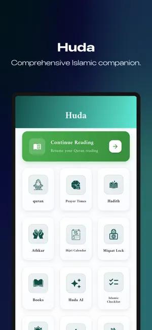 Huda - Islamic Companion App screenshot 1