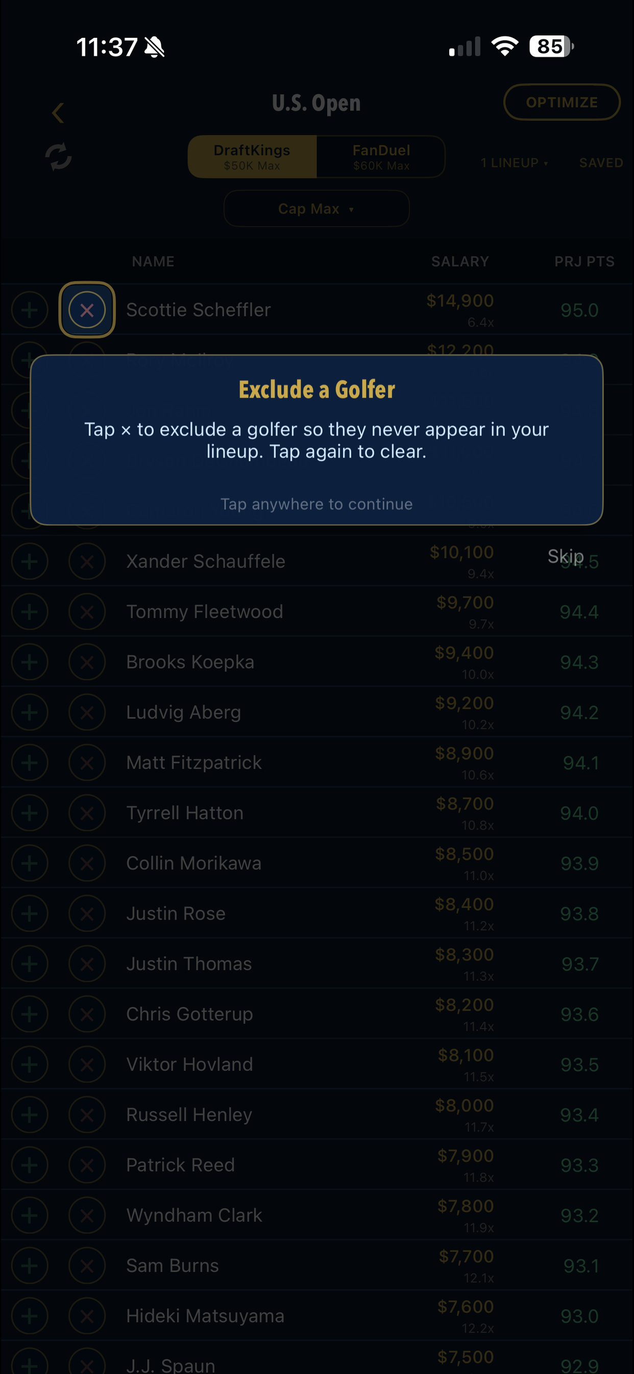 SOLV: NFL & PGA Optimizer screenshot 4