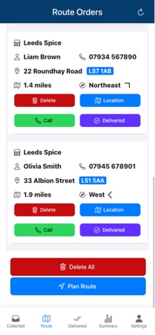 Deliver Route screenshot