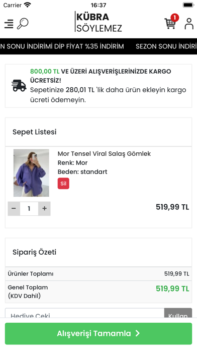 Kübra Söylemez Butik Screenshot
