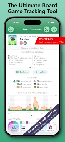 Board Game Stats app screenshot