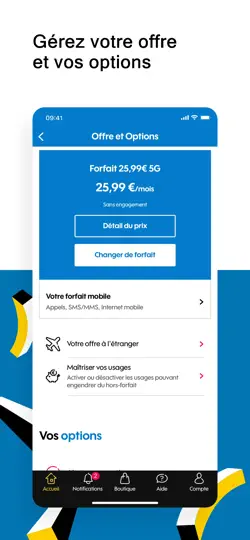 Capture d'écran de MySosh France sur iPhone 5
