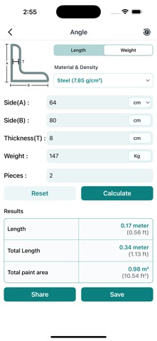 Metal Weight Calculator Pro screenshot