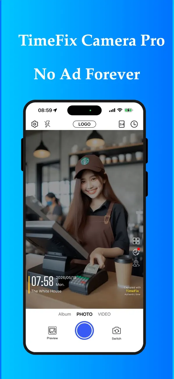 Screenshot #1 pour TimeFix Camera Pro–Watermark