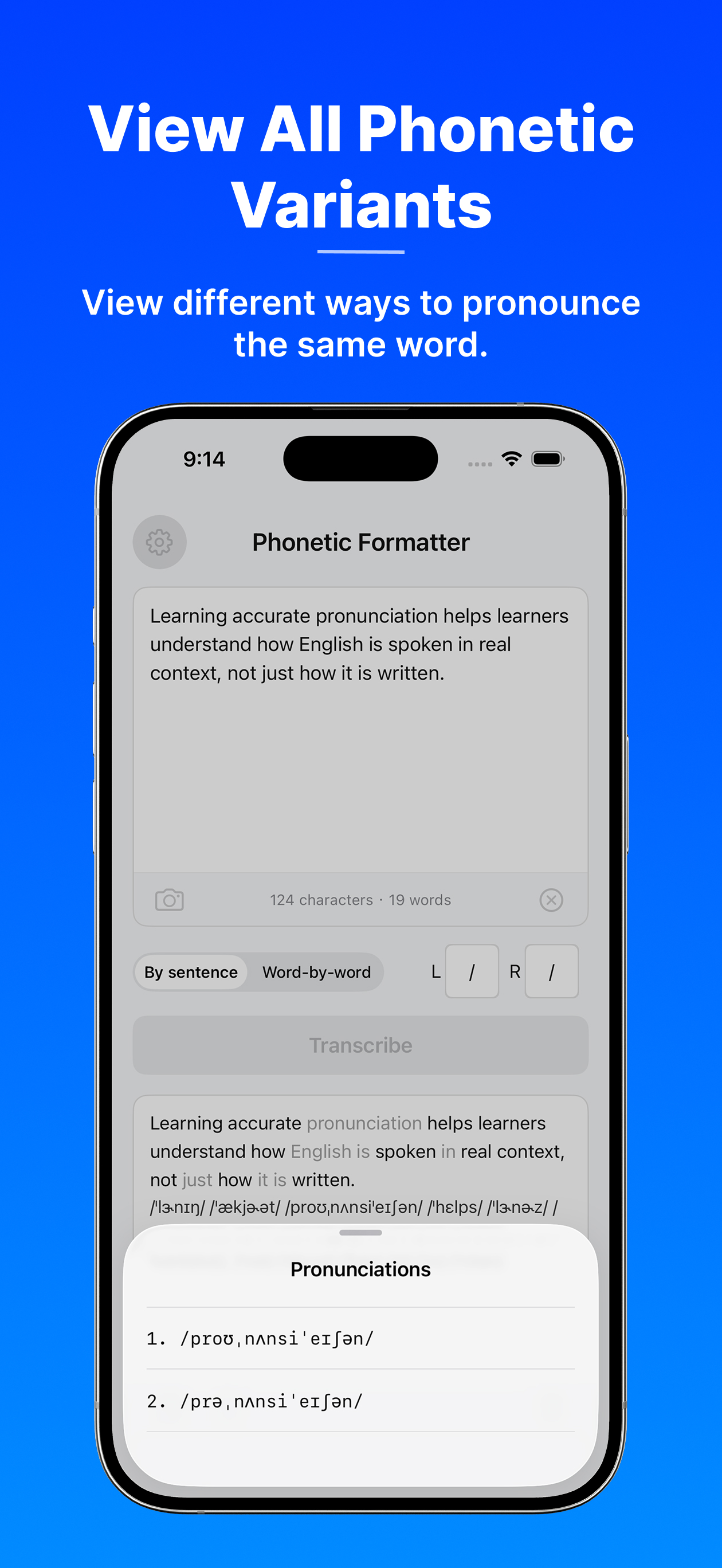 Phonetic Formatter: English
