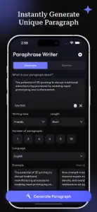 Paraphrase Writer & Generator screenshot #1 for iPhone