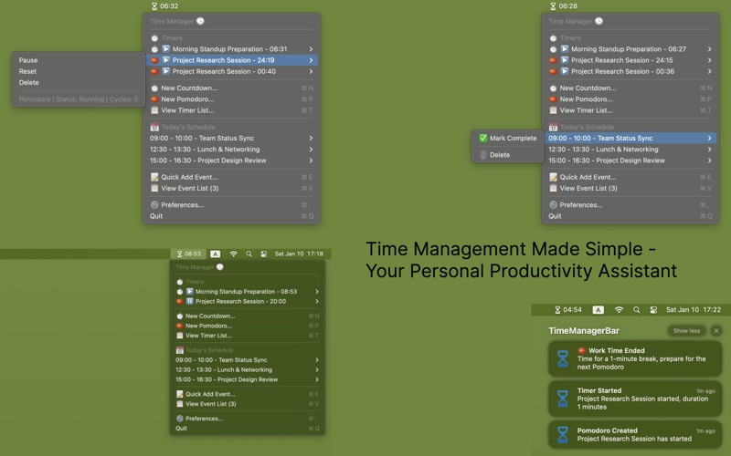 Time Manager Bar-Timers,Events screenshot 1