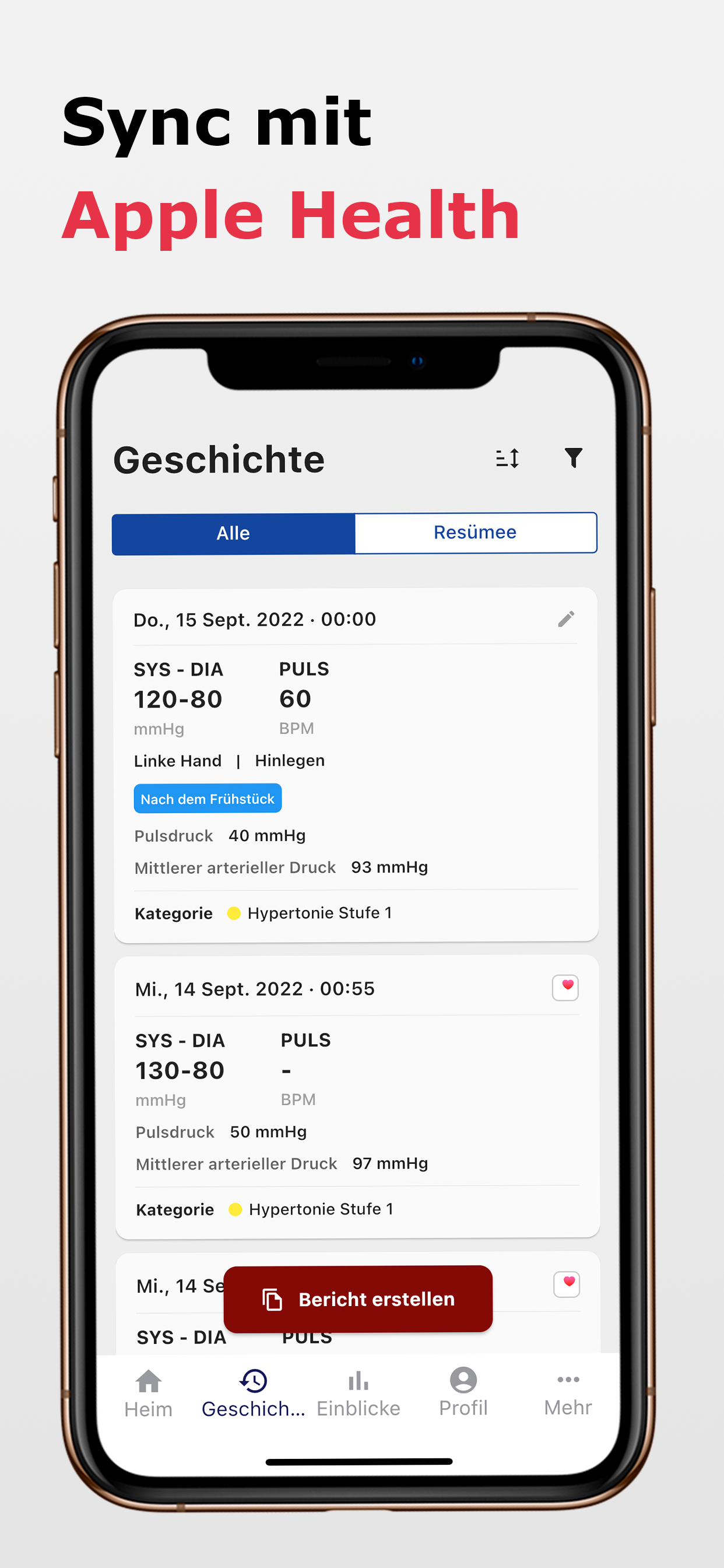 Blutdruck Tagebuch App - BPExp